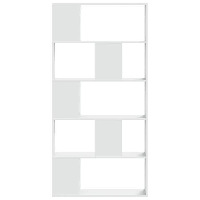 VidaXL Bibliothèque 5 niveaux blanc 80,5x23,5x162,5 cm bois ingénierie, étagère, étagère à livres, support de livre, armoire 852771