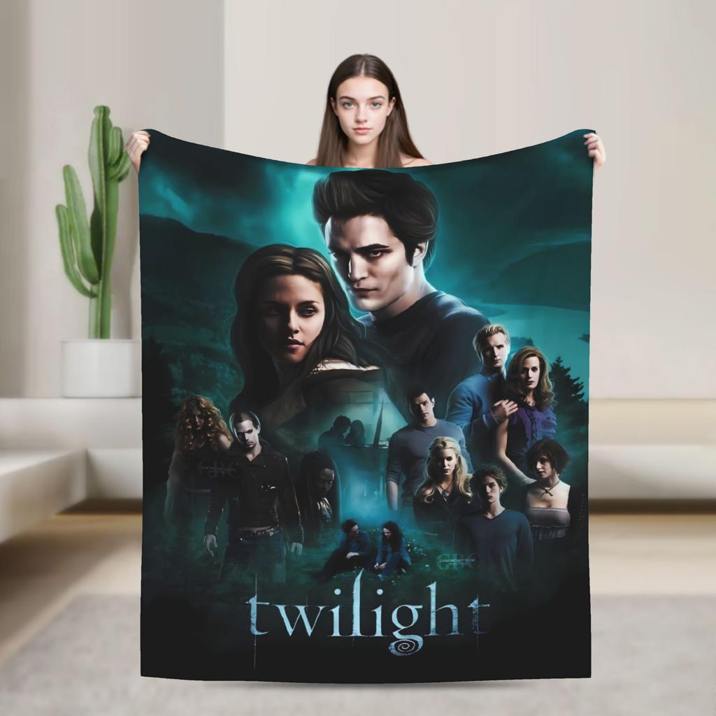 3D The Twilight Saga Edward Bella Super Warm Blanket Travel Office Plush Throw Blanket Flannel Bedspread Sofa Bed Cover