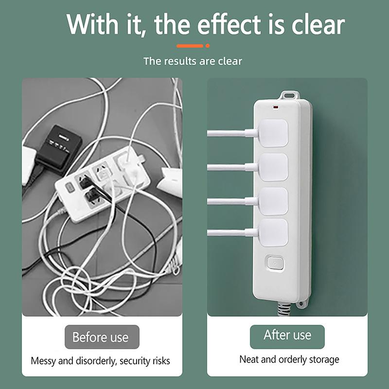 Socket Board Retainer Self-Adhesive Organizer Traceless Wall Hanging Power Strip Fixator Plug-In Removable Wall-Mounted Fixer