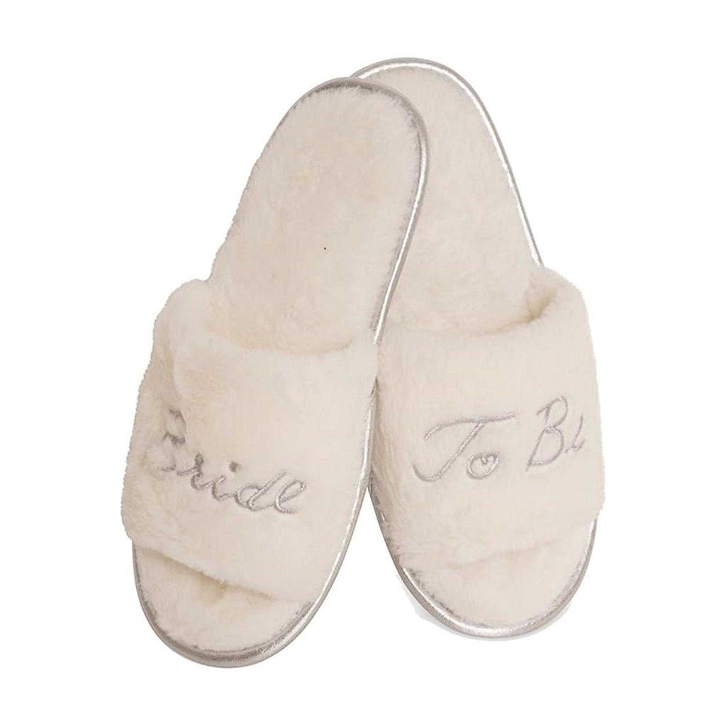 Keanu Women's/Ladies Bride To Be Glitter Faux Fur Mule Slippers