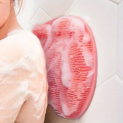 1PC Bathing Tool Bath Massage Foot Scrubber Mat Silicone Non-Slip Back Rubbing Foot Massage Bath Brush Exfoliating with Suction Cup Wash Body