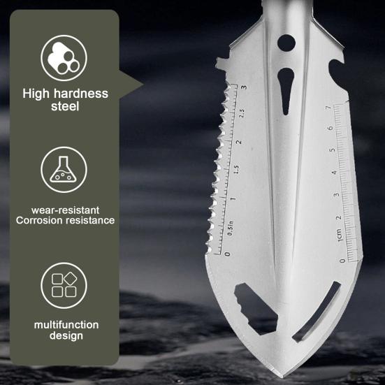 Multifunctional Shovel with Oxford Cloth Portable Stainless Steel Nylon Rope Handle Multi-purpose Spade Trowel Lightweight Outdoor Gardening Survival
