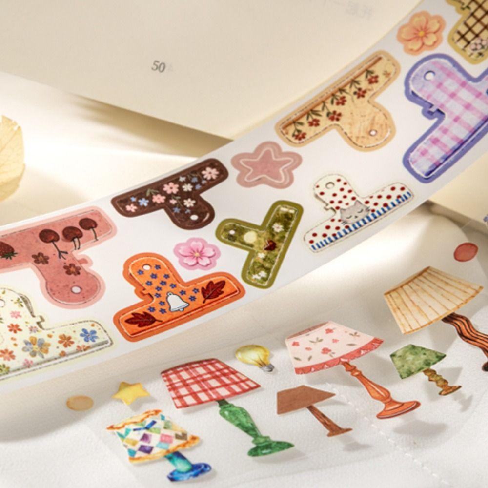 200cm Die-Cut Tape Sticker Corner Treasure Series Self-adhesive Scrapbook Tape Cartoon Pattern Gift Decorative Craft Tape