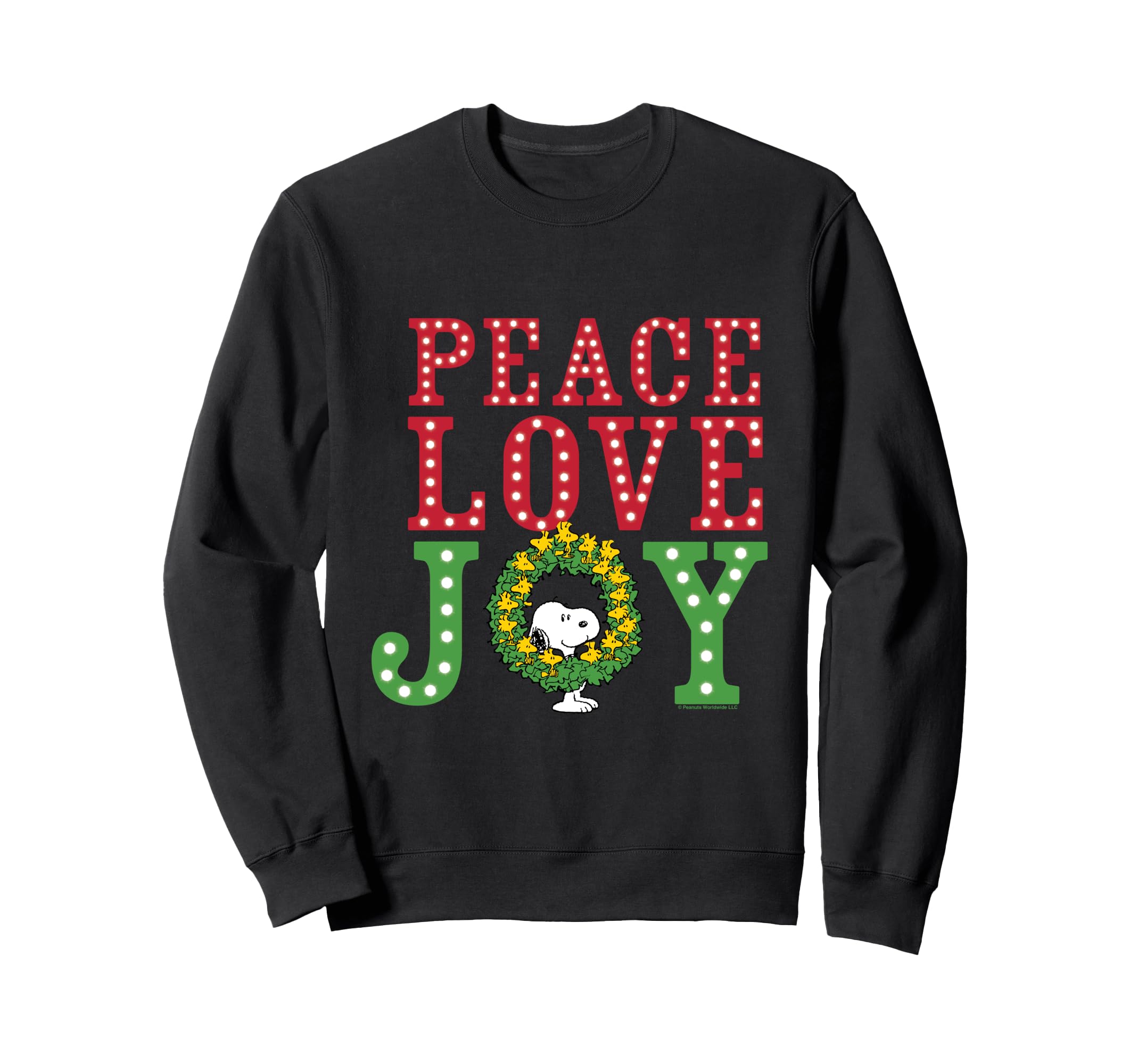 

Peanuts Christmas Snoopy Woodstock Wreath Sweatshirt