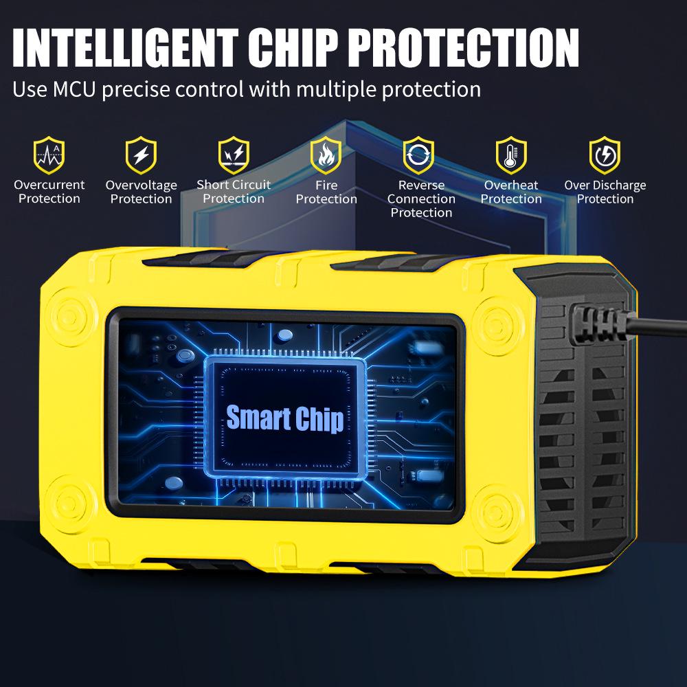 12V 6A Smart Charger for Lead-Acid Motorcycle & Car Batteries