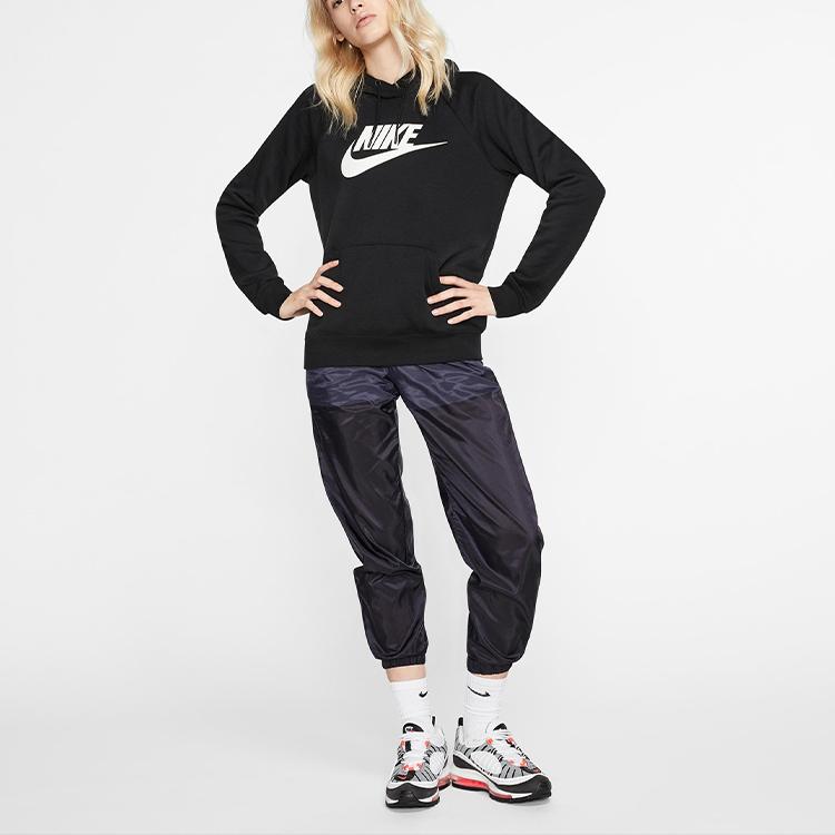 Nike Essential Knit Pullover Hoodie Long Sleeve Sweatshirt Women Tops Black BV4127-010