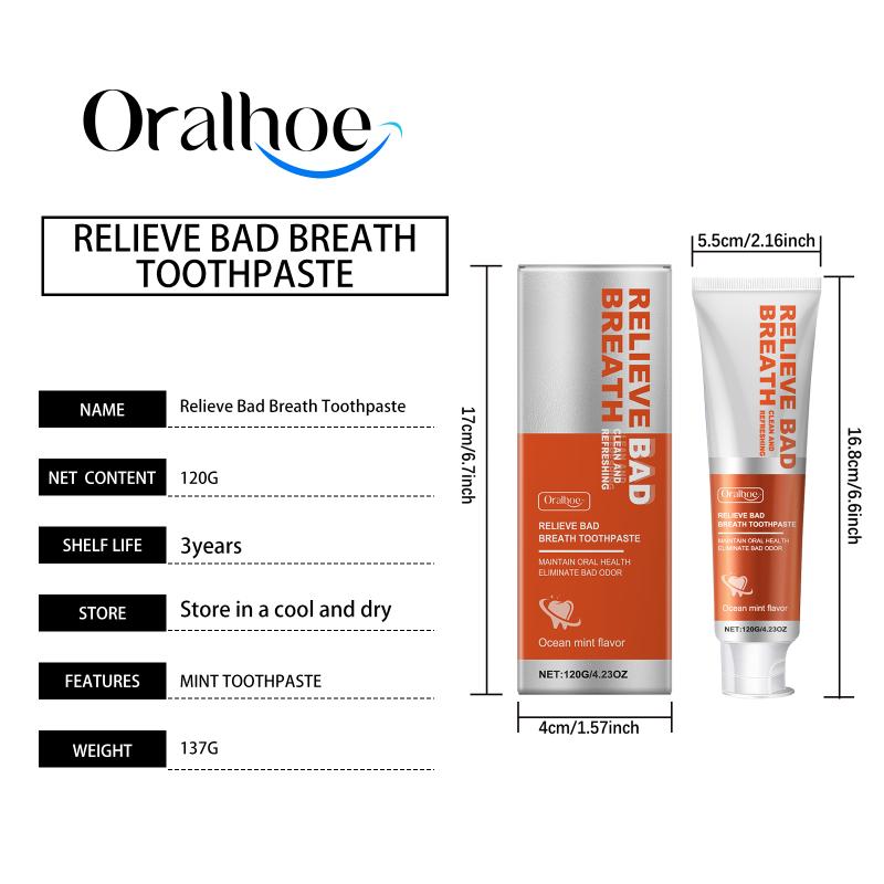 Oralhoe Toothpaste Gentle Cleanser That Takes Good Care Of Your Teeth, Leaving Them Shiny And Fresh With A Minty Flavor