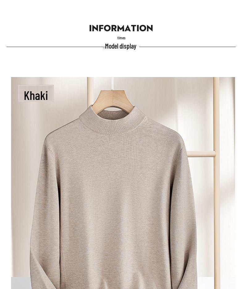 Men's Luxurious Warm Knit Half Turtleneck Slim-Fit Sweater