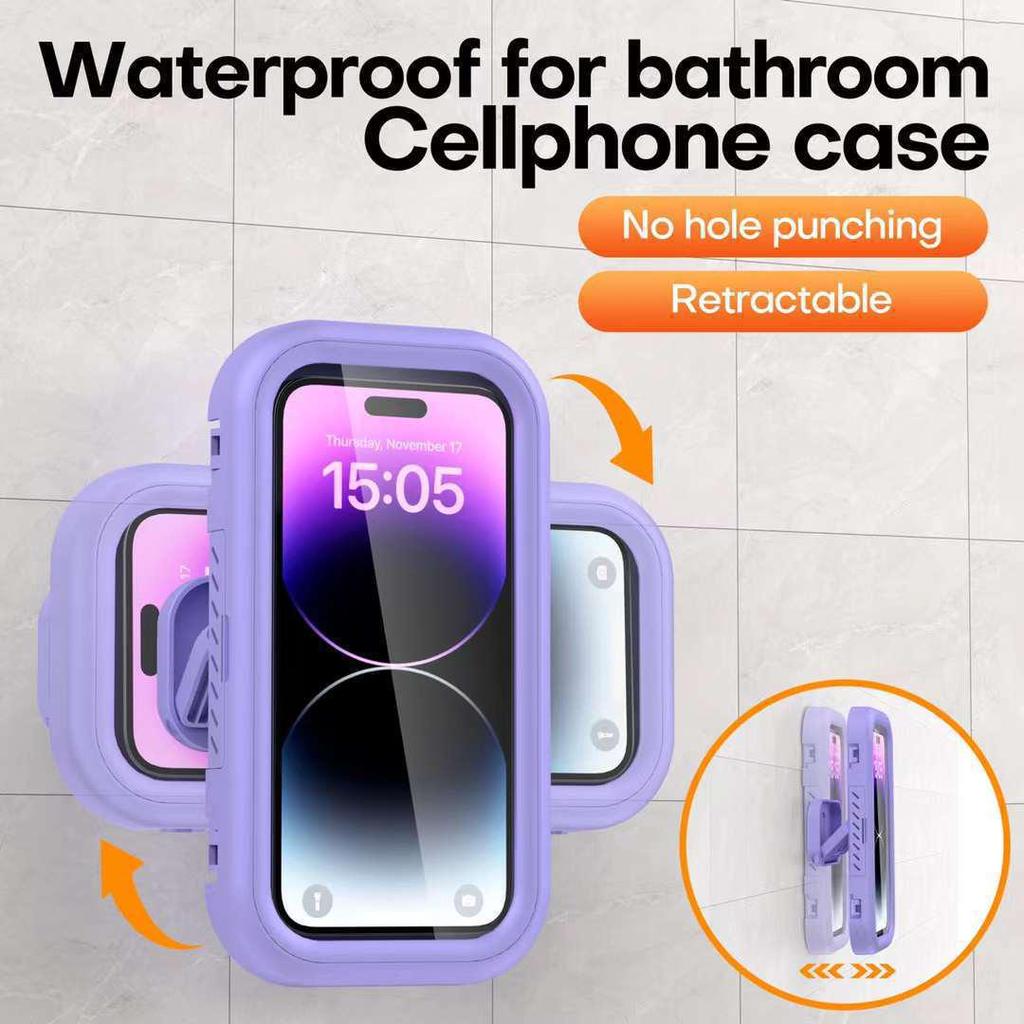 Waterproof Anti-Fog Rotatable Phone Holder for Bathroom & Kitchen