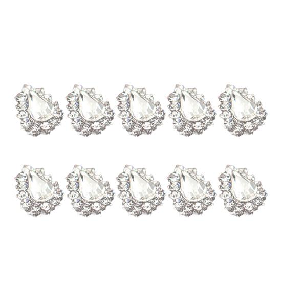 10Pcs 3D Glitters Rhinestone Alloy Bowknot DIY Decal Nail Art Tips Stickers