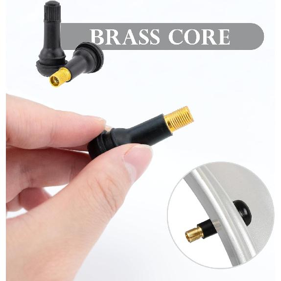 Quacc 10 PCS TR413 Rubber Snap-in Tire Valve Stems Sturdy Replacement Tyre Valves Stems for 0.453" Tubeless Rim Holes On Cars, Go-Karts, Trucks, Lawn