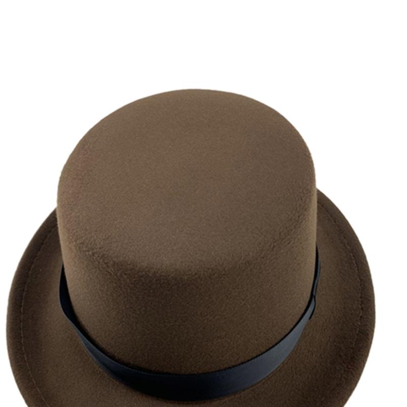 British Style Adult/Teens Derby Hat Prom Carnivals Party Costume Felt Magician Hat for Carnivals Show Rave Party