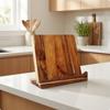 Recipe Book Holder Acacia Wood Board Detachable for Kitchen Counter