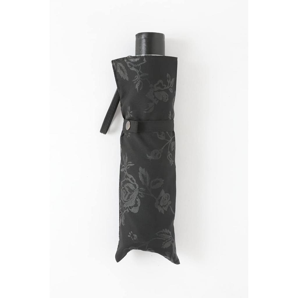 Formal Mini Umbrella for Sun and Floral Folding Parasol Rain, Print, Black, 50cm, Lightweight, [LIEBEN-0537]