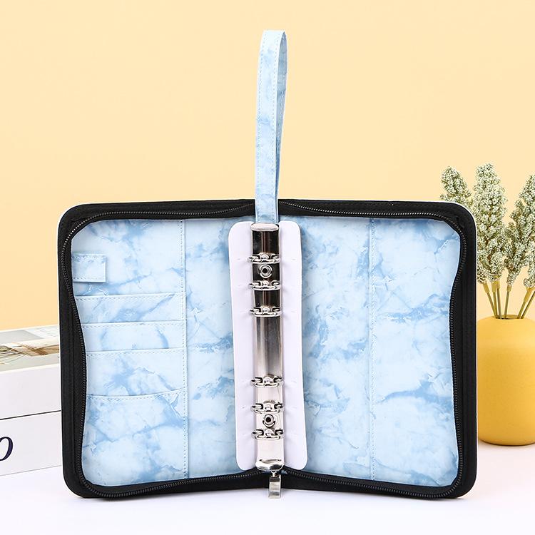 A6 Hand Zip Bag Marble Loose Leaf Binder Notebook Inner Core Cover Note Book Planner Office Stationery Supplies