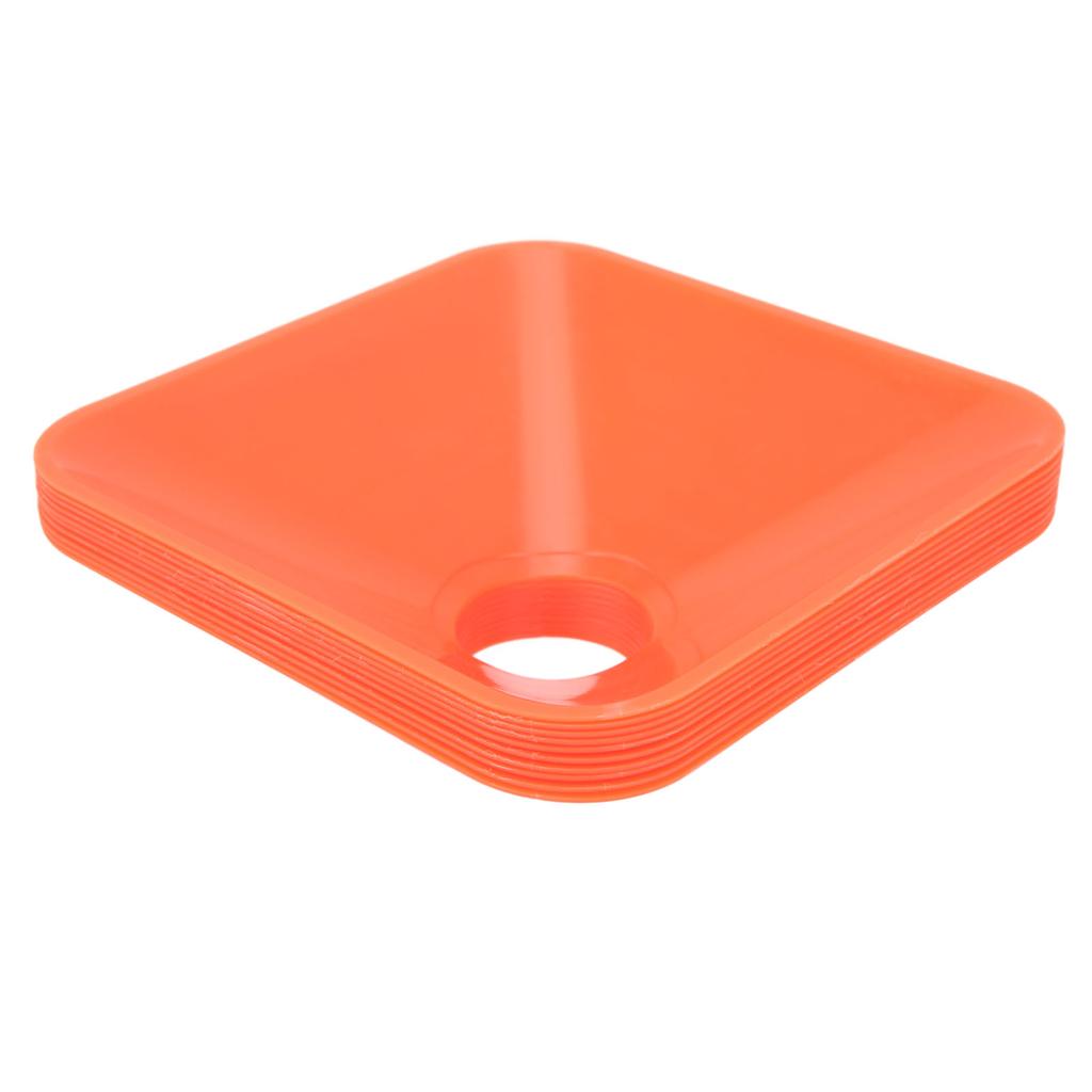 10PCS Training Cones Square Bright Color Stackable Compact Cones Marker for Sports Football Orange