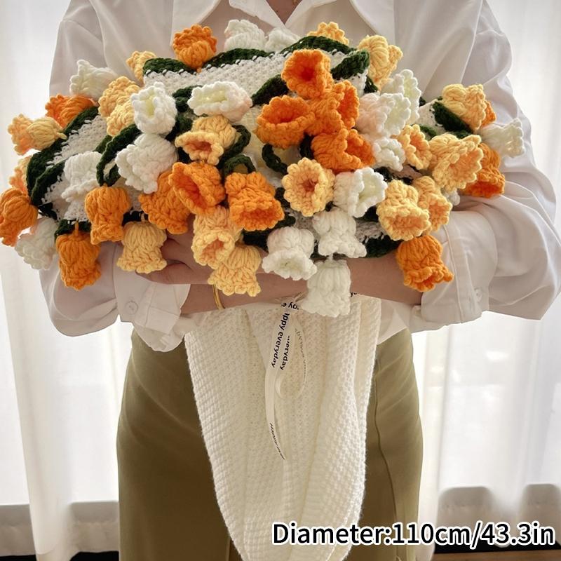 Knitting Sunflower Finished Blanket Roses Bouquet Sofa Blankets Crochet Flower Bouquet Blanket Mother'S Day Gift Manta De Rosas