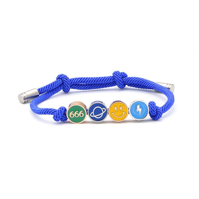 Tan Songyun Lucky Smiley Bracelet: Adjustable Woven Rope, Unique Design for Couples.