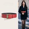 Pin Buckle Wide Waist Belt Y2K PU Leather Waistbands Fashion Metal Buckle Wide Belt  Woman