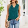 Women's Summer Fashion Color V-neck Sleeveless Vest Pullover T-shirt Top