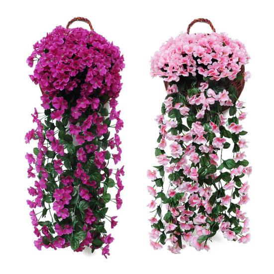 Outdoor Artificial Fall Fake Flowers Hanging Vines UV Resistant Faux Flowers Realistic Look Home Garden Decor