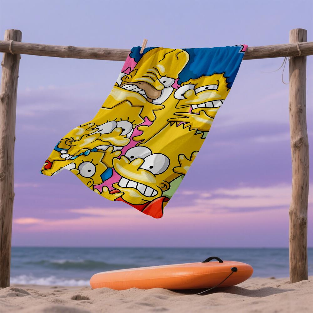Cartoon character Simpsons Quick Drying Bath Towel Microfiber beach towel light weight swimming camping yoga beach out