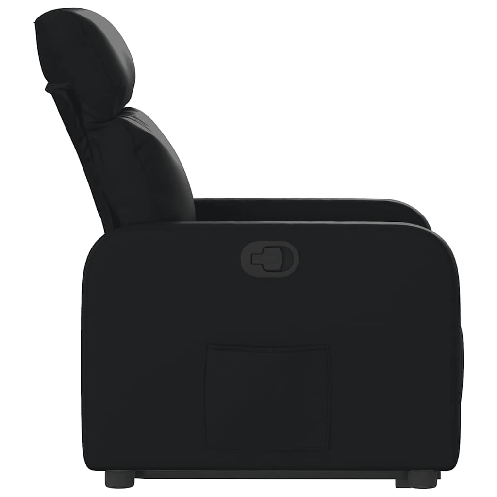 Recliner with Rising Aid Black Artificial Leather