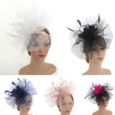 Large Wedding Feather Hair Fascinator On Headband Ladies Day Royal Ascot Races  Aliceband Net