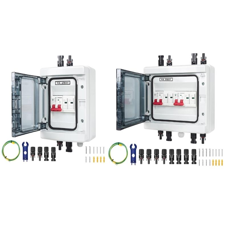 Solar photovoltaic Combiner Box 500V/1000V Waterproof Enclosure With Circuits breaker For Photovoltaic System Install