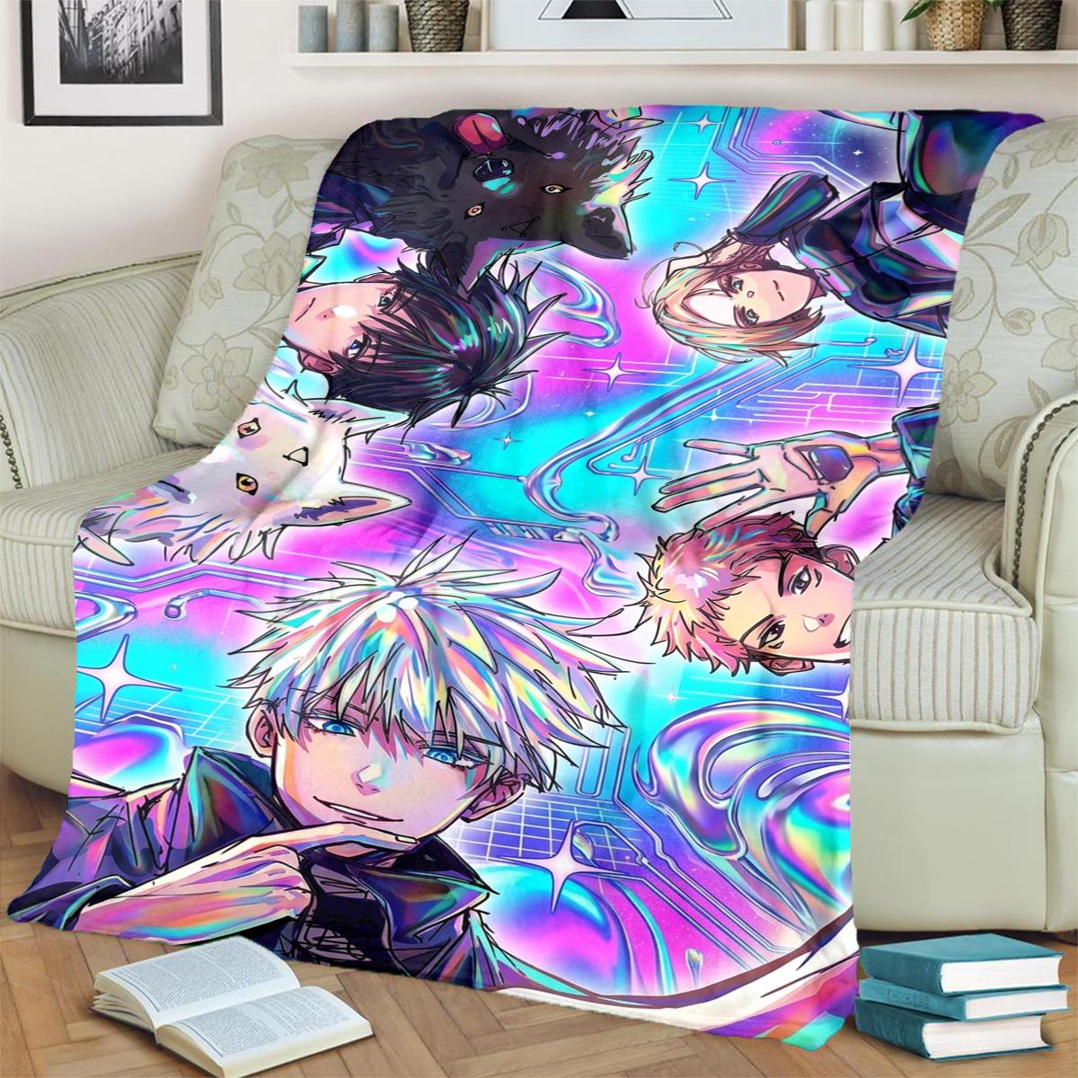 

Soft Jujutsu Kaisen Pattern Blanket Warm Flannel for Bedrooms, Sofas, Beds, Chairs, Picnics, Travel 75x90cm