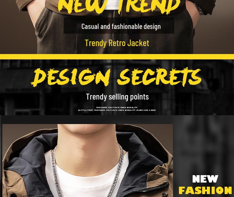 Premium Men's Outdoor Hooded Windbreaker - Functional, Durable, Autumn/Winter Jacket with Loose Fit and Three-Proof Technology