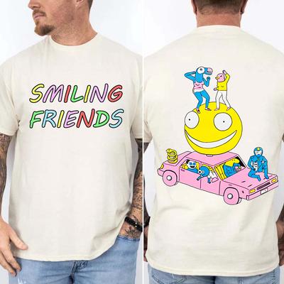 Smiling Friends Manga Graphic T-shirt Cotton Short Sleeve Loose Male Tshirts Unisex Streetwear Casual O-neck Fashion Men T Shirt