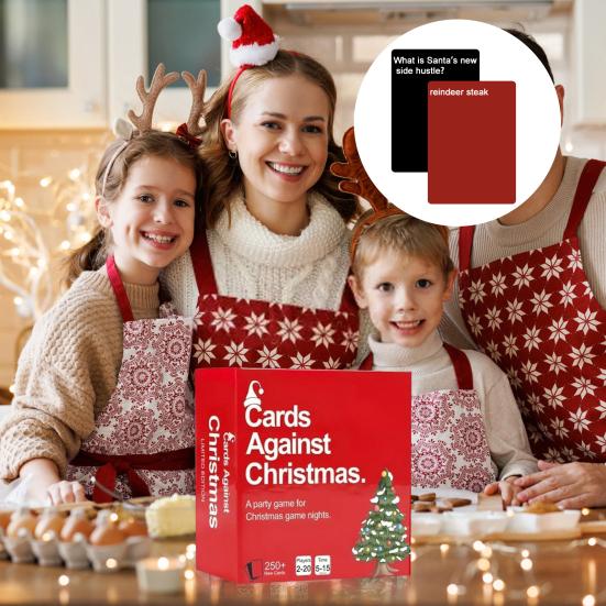 Christmas Cards Game 250 Unique Cards for Hilarious Holiday Fun Party Game White Elephant Secret Santa Gifts for Adults