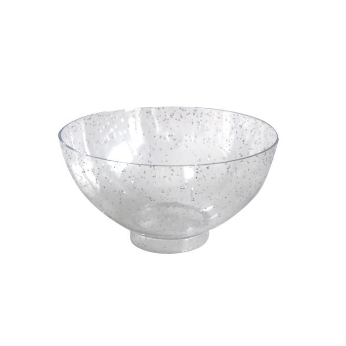 Verrines réutilisables - Paillette Argent - Lot de 25 - 50 ml - Transparent - Plastique réutilisable