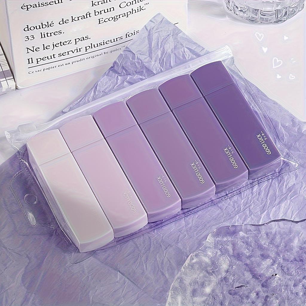 6ks/sada přechodů barev Macaron Přenosná korekční páska s tlumením bez stopy čtvercového tvaru pro školní kancelářské potřeby zpět do školy