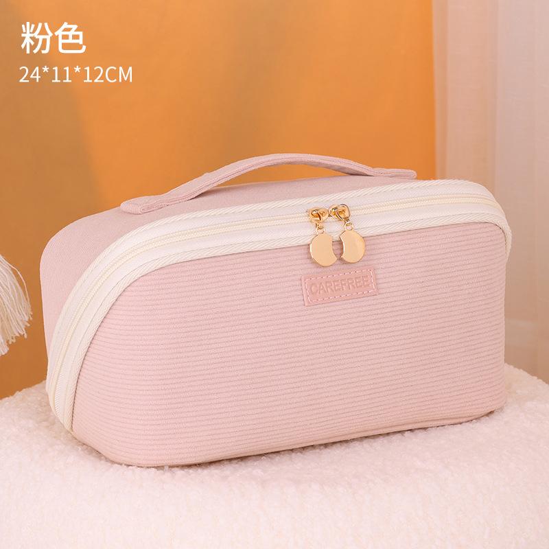 

Новая вельветовая косметичка с большим отверстием, многофункциональная косметичка с отделениями для хранения, дорожная переносная косметичка