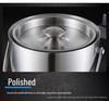 Stainless Steel Double-Layer Ice Bucket with Handle and Lid for Champagne, Wine, or Bar Use