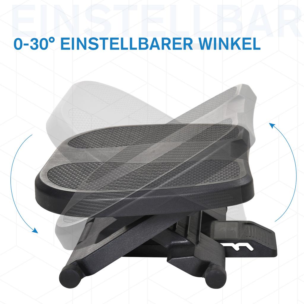 0-30° Three-Height Under-Desk Support Footrest - Black