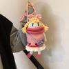 Knitted Pink Lovely Crossbody Bag For Children Featuring Cute Cartoon Motif Doll