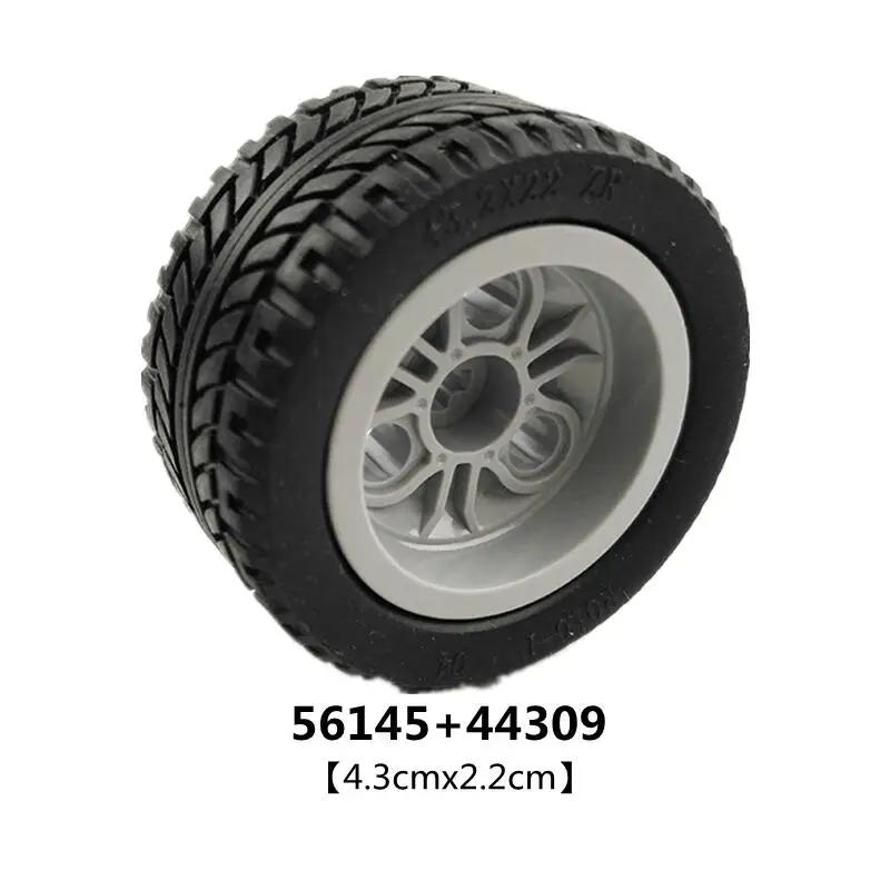 MOC High-Tech Tire Wheel Hub DIY Bricks Car Truck 44309 70695 15413 Construction Building Blocks Compatible Motorcycle Race Toys