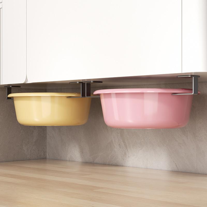 Wall Mount Sink Basket With No Drilling Carbon Steel For Bathroom And Kitchen Storage