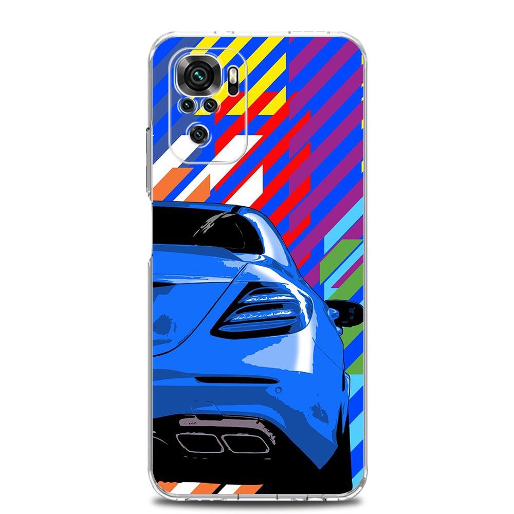 Square Clear Phone Case For Xiaomi Redmi Note 12 11 9S 9 8 10 Pro+ 7 8T 9C 9A 8A K40 Gaming Cover JDM Sports Car Lamp Aircraft