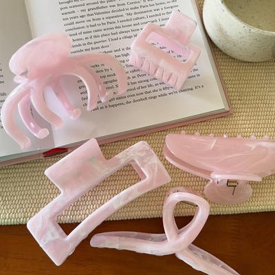 Women Girls Claw Clips Pink Hair Claw Nonslip Crab Hairpins Barrette  Hair Accessories Gifts