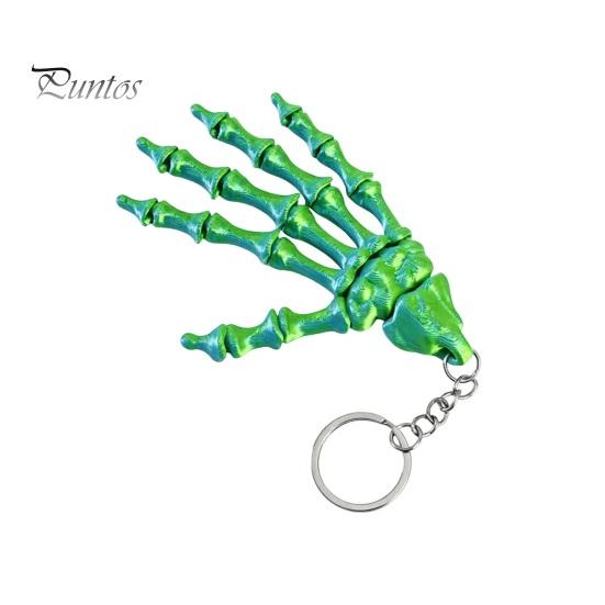 Halloween Decoration Keychain Skeleton Hand Keychain, Articulated Fidget Flexible Gothic Hands Pendants, Spooky for Handbags Keys Pendants B