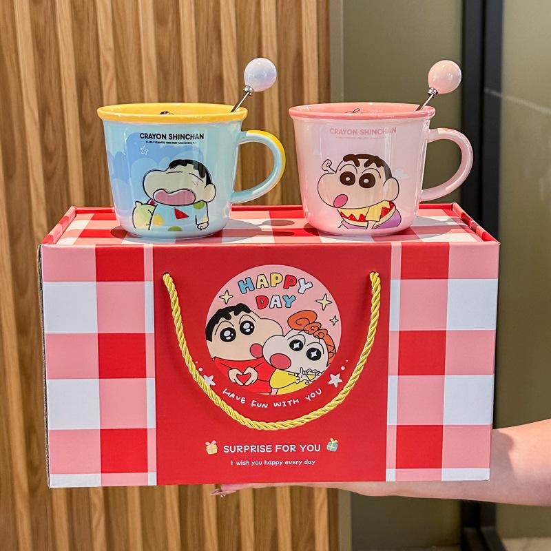 Crayon Xiaoxin Couple Cup High Value Pair of Ceramic Mugs Wedding Birthday Gift Girlfriend Gift Box