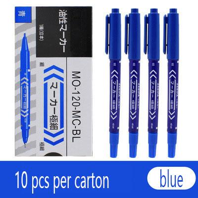 10Pcs Waterproof Marker Pens Durable Oily Ink Fast Drying Thick Head For Signature Express Logistics & School Black Red Blue Pen