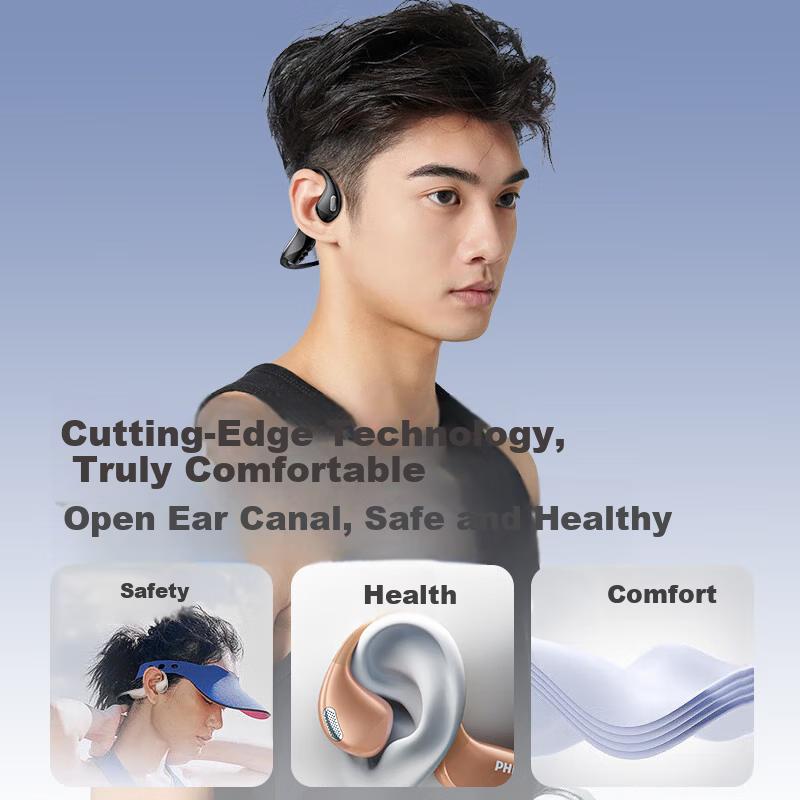 PHILIPS True Wireless Bluetooth Earphones Neckband Open Bone Conduction Concept Ear Hook Neck