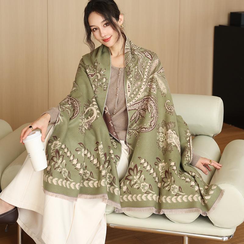 65 * 190 cm Autunno e Inverno Nuovo Sciarpa Versatile Semplice Tinta Unita con Frange Imitazione Cashmere Double-Sided Sciarpa Calda Shawl d'Atmosfera