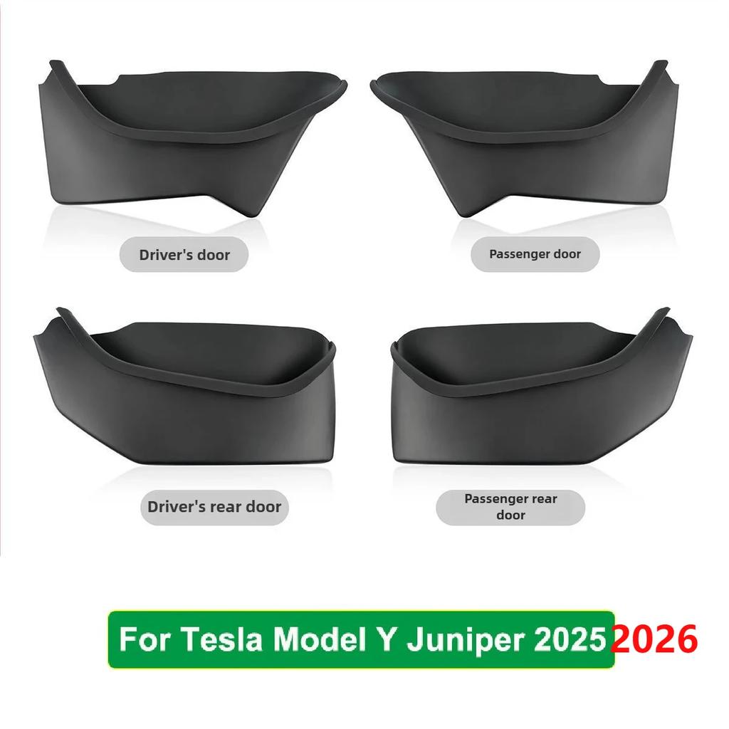 Für Tesla Model Y Juniper 2025 Launch 2026 Türseiten-Aufbewahrungsbox TPE Vorne Hinten All-Inclusive Organizer Modifikationszubehör