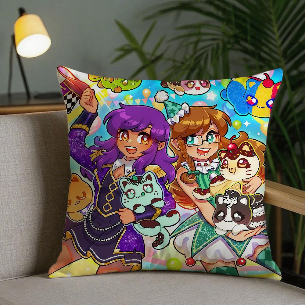 Anime Aphmau Pillow Case Square DoubleSided Printing Sofa Cushion Cover Pillowcase Bedroom Bedside